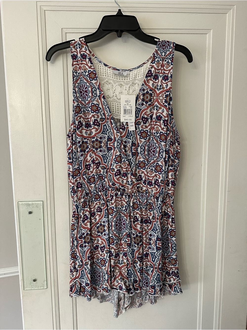 Sleeveless Multi-Color Printed V-Neck romper
